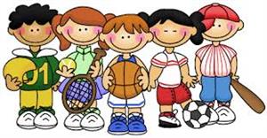 Children with sports equipment 