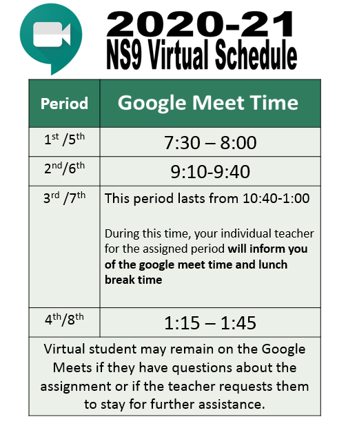 Virtual Bell Schedule Virtual Bell Schedule