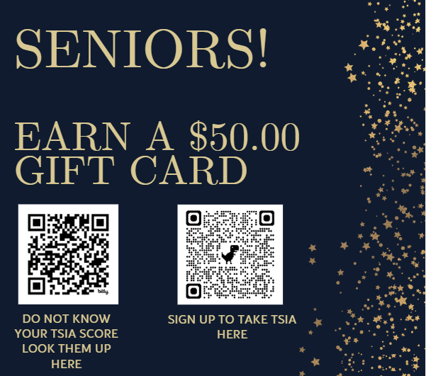  Seniors Earn $50 Gift Card
